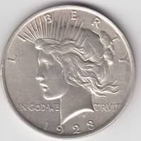 (1923) Монета США 1923 год 1 доллар   Мирный доллар Серебро Ag 900  XF
