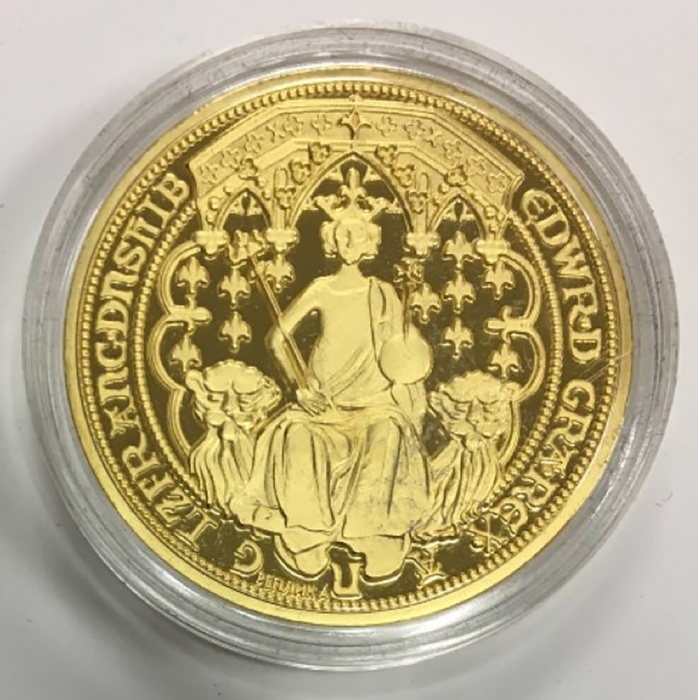 Реплика Монета Англия Не указан год Двойной Леопард  Золочение  PROOF