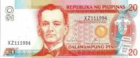 (,) Банкнота Филиппины 1994 год 20 песо "Мануэль Кесон"   UNC