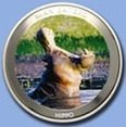 (2010) Монета Уганда 2010 год 100 шиллингов &quot;Гиппопотам&quot; Серебрение Медно-никель, покрытый серебром 