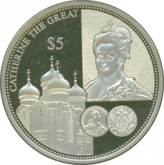 (2012) Монета Соломоновы Острова 2012 год 5 долларов &quot;Екатерина II&quot;  Серебро Ag 925 Серебро Ag 925  
