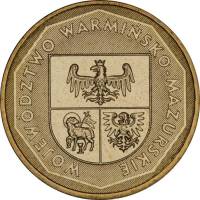 089 Монета Польша 2005 год 2 злотых Воеводство Варминско-Мазурское  Латунь  UNC