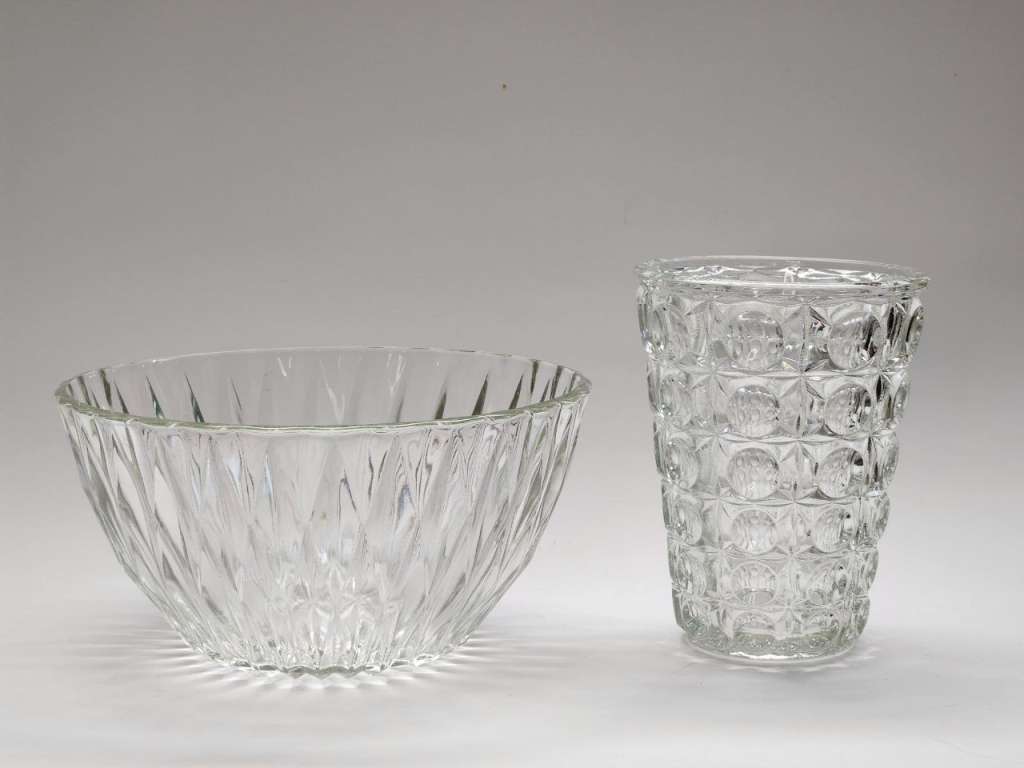 Салатник глубокий и Ваза стекло СССР