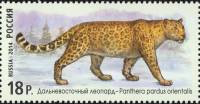 2014-118 Марка Россия Дальневосточный леопард  Фауна России. Дикие кошки III O