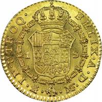 (№1788km434) Монета Испания 1788 год 1 Escudo (Мадриде Короновали М МФ Альфа)