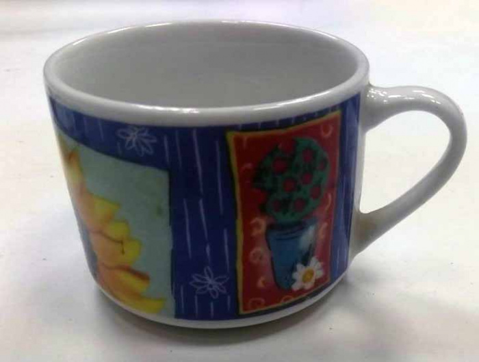 Чайный набор Polystar collection, чашка и блюдце, фарфор, 2000 гг. (состояние на фото)