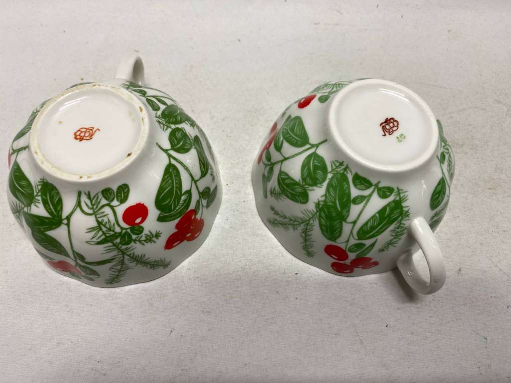 Чайные чашки, ЛФЗ клюква, 2 шт