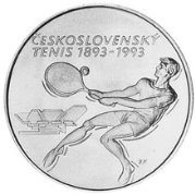 (№1993km164) Монета Чехословакия 1993 год 500 Korun (100 лет чешской теннис)