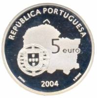 (2004) Монета Португалия 2004 год 5 евро "Эвора"  Серебро Ag 500  UNC