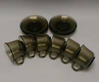 Кофейная пара цветное стекло 6 шт (сост. на фото)