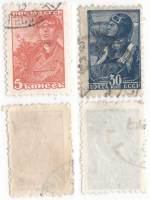 1939-38 40 Серия Набор марок 2 шт СССР Перф греб 11¾:12¼, печ типогр  Станд выпуск Август II Θ