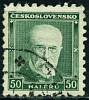 (1930-001a) Марка Чехословакия "Т. Массарик (Зеленая)" Тип II    Президент Массарик (Стандартный вып