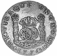 (№1770km64.3) Монета Перу 1770 год 8 Reales