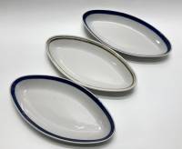 Блюда овальные селёдочницы, фарфор, СССР, 3 шт
