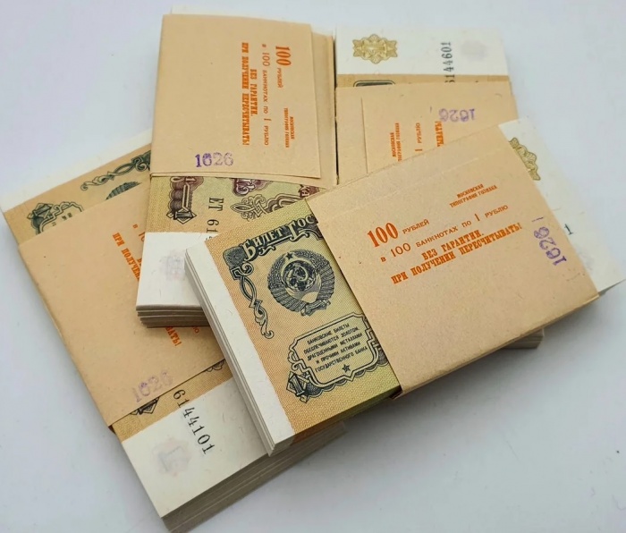 1 рубль Пачка банкнот 100 штук СССР 1991 год    UNC