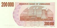 (,) Банкнота Чек на предъявителя Зимбабве 2007-2008 год 200 000 долларов "Тепловая электростанция"  