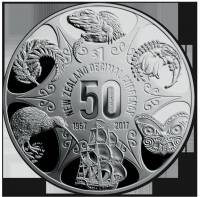 (№2017) Монета Новая Зеландия 2017 год 1 Dollar (Версия 1унц в 50-е годы Новая Зеландия десятичную д
