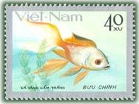 (1977-044a) Марка Вьетнам "Белая комета"  Без перфорации  Золотые рыбки III Θ