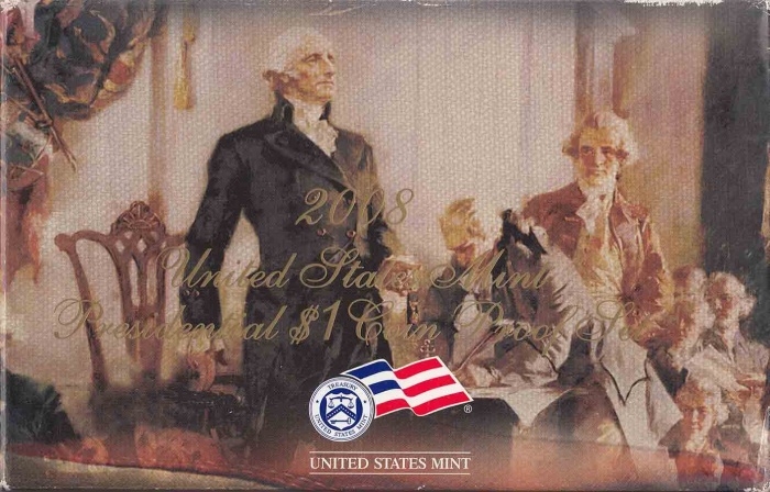 (2008s, 4 монеты по 1$) Набор монет США 2008 год &quot;Президенты&quot; Годовой набор  PROOF