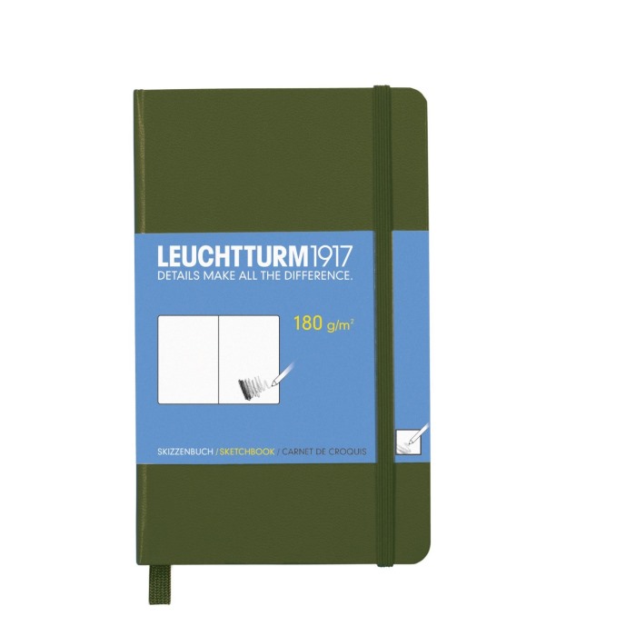 Альбом для эскизов SKETCHBOOK POCKET A6, хаки, НЕЛИНОВАННЫЙ. Leuchtturm1917, #349384