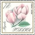 (1966-053) Марка Польша "Магнолия"   Садовые цветы II Θ