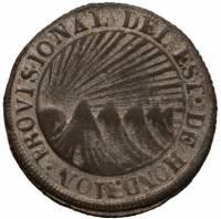 (№1848km19b) Монета Гондурас 1848 год 2 Reales