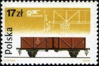 (1985-036) Марка Польша "Тип вагона ОММК"    40-летие Железнодорожного Подвижного Состава Со. Pafawa