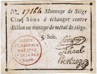 (№1793P-S1475b) Банкнота Германия 1793 год "5 Sous"