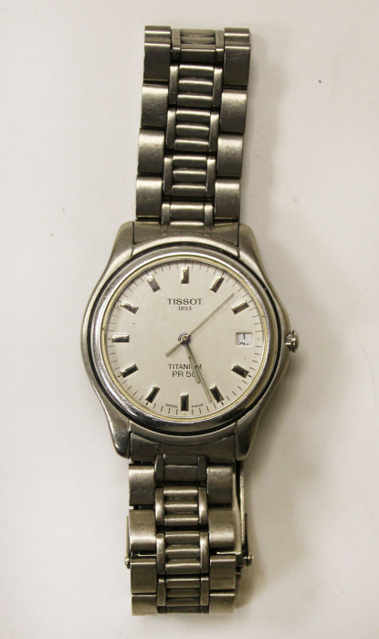 Часы наручные Tissot Titanium PR 50, с браслетом, на ходу (см. фото)