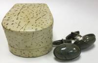 Запонки с камнем, серебро 875, 20-30е годы, РСФСР, оригинальная коробка (сост. на фото)