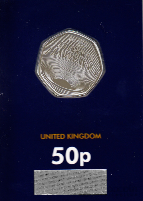 (2019) Монета Великобритания 2019 год 50 пенсов &quot;Стивен Хокинг&quot;  Медь-Никель  Буклет