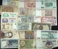 Набор банкнот, 58 шт. (сост. на фото)