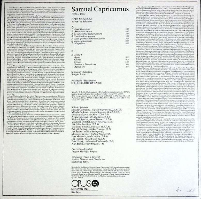 Пластинка виниловая , Opus Musicum Мелодия 300 мм. (Сост. отл.)