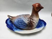Блюдо и крышка в форме Утки Селезня керамика 