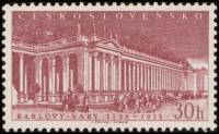 (1958-028) Марка Чехословакия "Карловы Вары"    Чехословацкие Спа II Θ