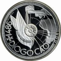 () Монета Португалия 1987 год 100 эскудо ""  Биметалл (Серебро - Ниобиум)  UNC