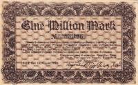 (№1923) Банкнота Германия 1923 год "1,000,000 Mark"