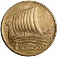 (1934) Монета Эстония 1934 год 1 крона "Ладья"  Бронза  XF
