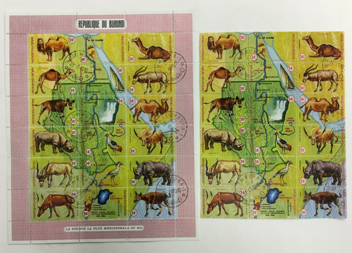(--) Листы марок Бурунди &quot;2 шт.&quot;  Гашёные  , III Θ