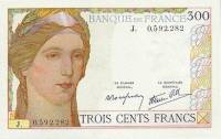 (№1938P-87) Банкнота Франция 1938 год "300 Francs"