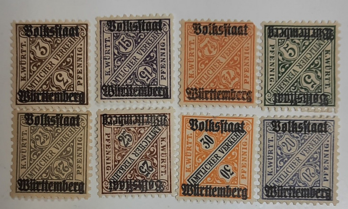 (--) Набор марок Вюртемберг &quot;8 шт.&quot;  Негашеные  , II O