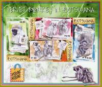 (№2015-50) Блок марок Ботсвана 2015 год "Зеленых обезьяна, Chlorocebus pygerythrus Гонконг 03915", Г
