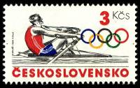 (1984-039) Марка Чехословакия "Гребля "    Летние ОИ 1984, Лос-Анджелес III Θ