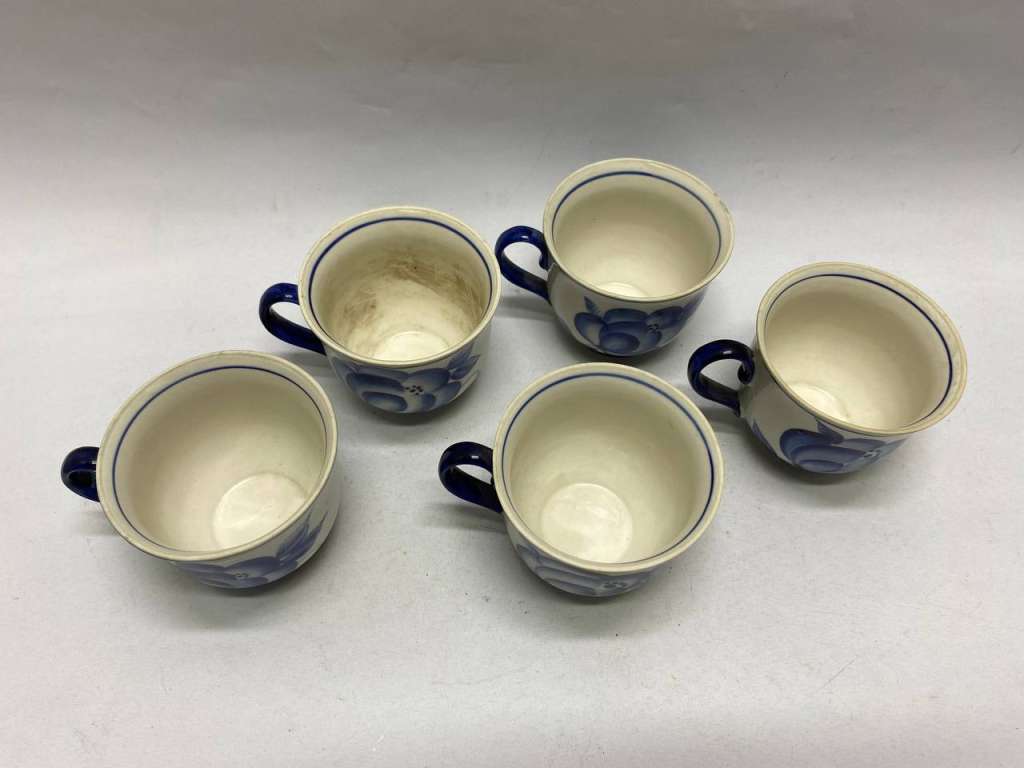 Кружки чашки чайные Гжель СССР, 5 шт