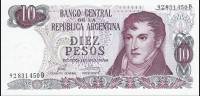 1976 Банкнота Аргентина 1976 год 10 песо Мануэль Бельграно Decreto-Ley  UNC