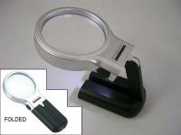 Лупа TH-7006 складная со светодиодной  подсветкой, увеличение 3. Производство Китай