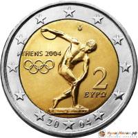 (001) Монета Греция 2004 год 2 евро "XXVIII Летняя Олимпиада Афины 2004"  Биметалл  UNC