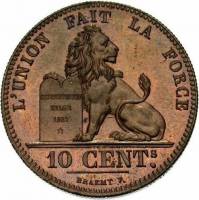 (№1832km2.1) Монета Бельгия 1832 год 10 Centimes