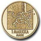 () Монета Финляндия 2001 год 1  ""   Биметалл (Платина - Золото)  UNC