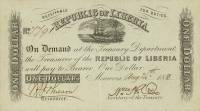 (№1880P-12a.2) Банкнота Либерия 1880 год "1 Dollar"